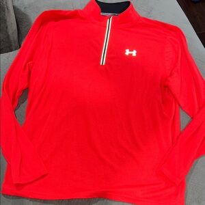 Under Armour Bright Red 1/4 Zip Performance Top